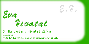 eva hivatal business card